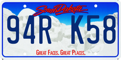 SD license plate 94RK58