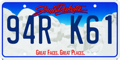 SD license plate 94RK61