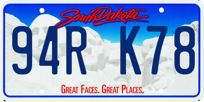 SD license plate 94RK78