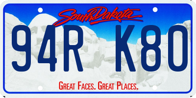 SD license plate 94RK80