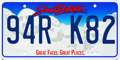 SD license plate 94RK82