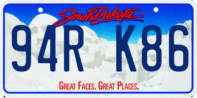 SD license plate 94RK86