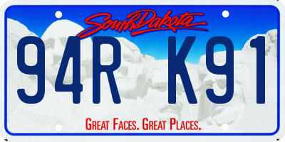 SD license plate 94RK91