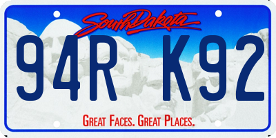 SD license plate 94RK92