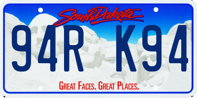 SD license plate 94RK94