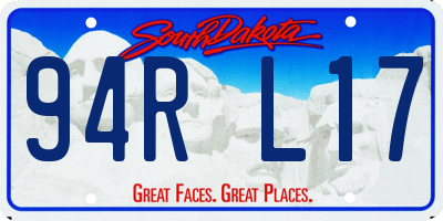 SD license plate 94RL17