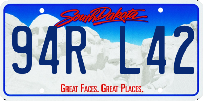 SD license plate 94RL42