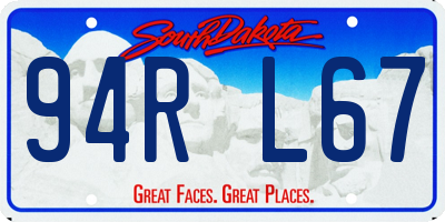 SD license plate 94RL67