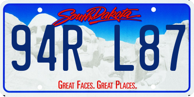 SD license plate 94RL87
