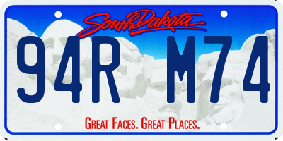 SD license plate 94RM74