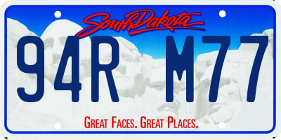 SD license plate 94RM77