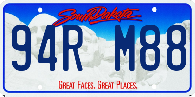 SD license plate 94RM88