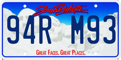 SD license plate 94RM93