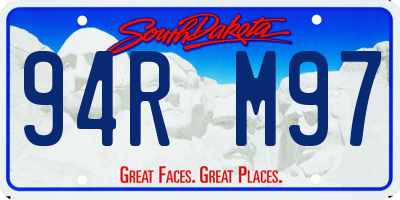 SD license plate 94RM97