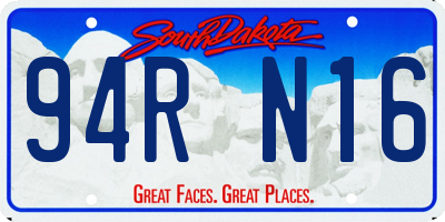 SD license plate 94RN16