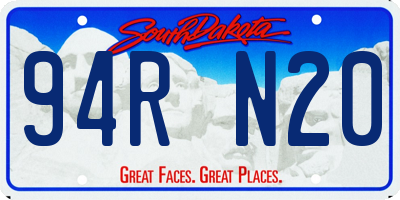 SD license plate 94RN20