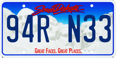 SD license plate 94RN33