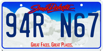 SD license plate 94RN67
