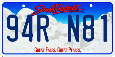 SD license plate 94RN81