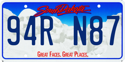 SD license plate 94RN87