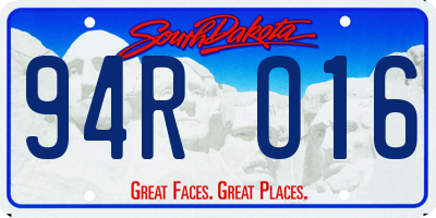 SD license plate 94RO16