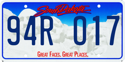 SD license plate 94RO17