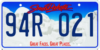 SD license plate 94RO21