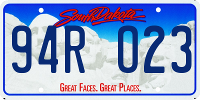 SD license plate 94RO23