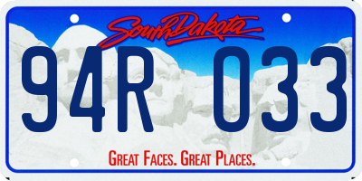 SD license plate 94RO33