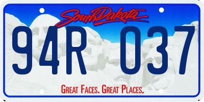 SD license plate 94RO37