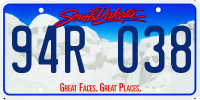 SD license plate 94RO38