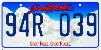 SD license plate 94RO39