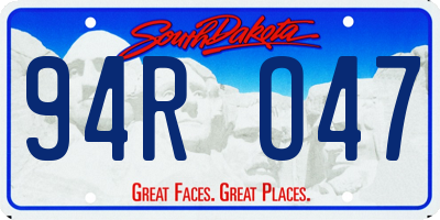 SD license plate 94RO47