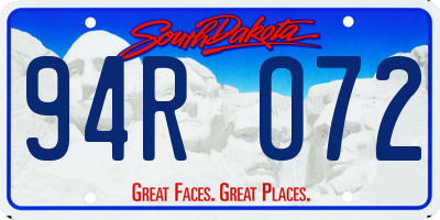 SD license plate 94RO72