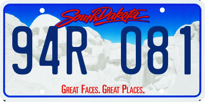 SD license plate 94RO81