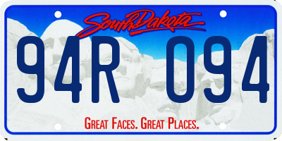 SD license plate 94RO94