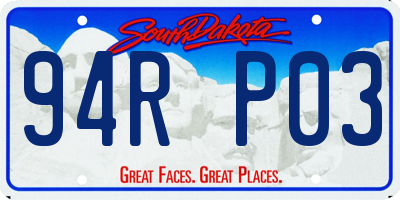 SD license plate 94RP03