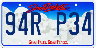 SD license plate 94RP34
