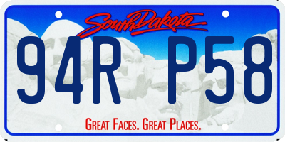 SD license plate 94RP58
