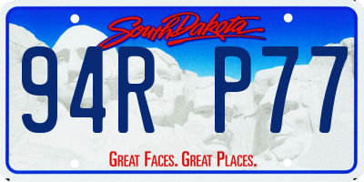 SD license plate 94RP77