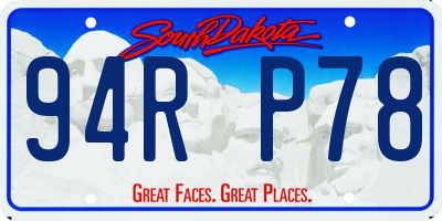 SD license plate 94RP78