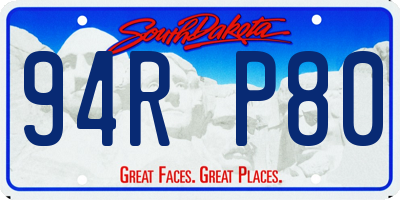 SD license plate 94RP80
