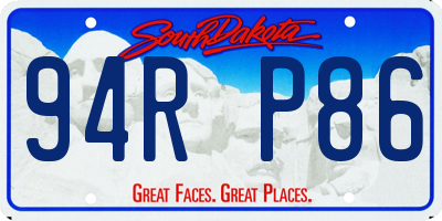 SD license plate 94RP86