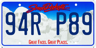 SD license plate 94RP89
