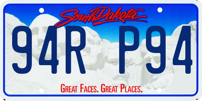 SD license plate 94RP94
