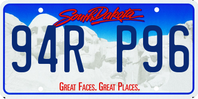 SD license plate 94RP96