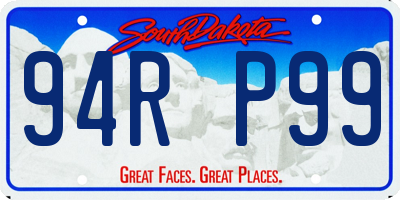 SD license plate 94RP99