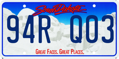 SD license plate 94RQ03
