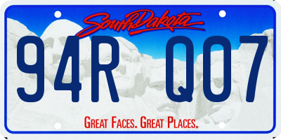 SD license plate 94RQ07