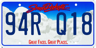 SD license plate 94RQ18